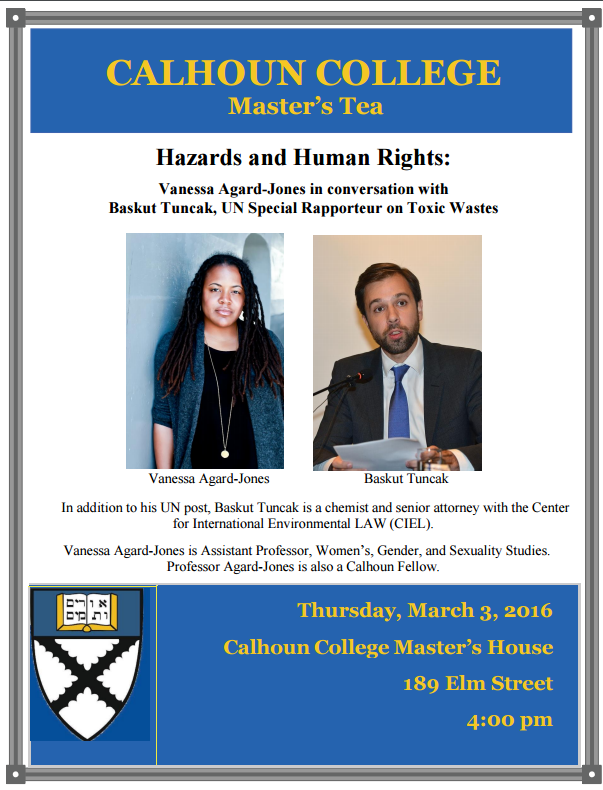Hazards and Human Rights: Vanessa Agard-Jones in conversation with Baskut Tuncak