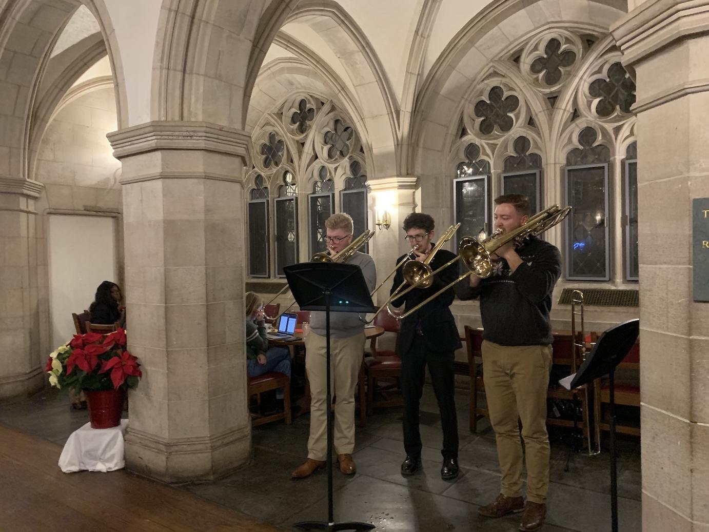 People playing instruments at the Thompson Dining Hall